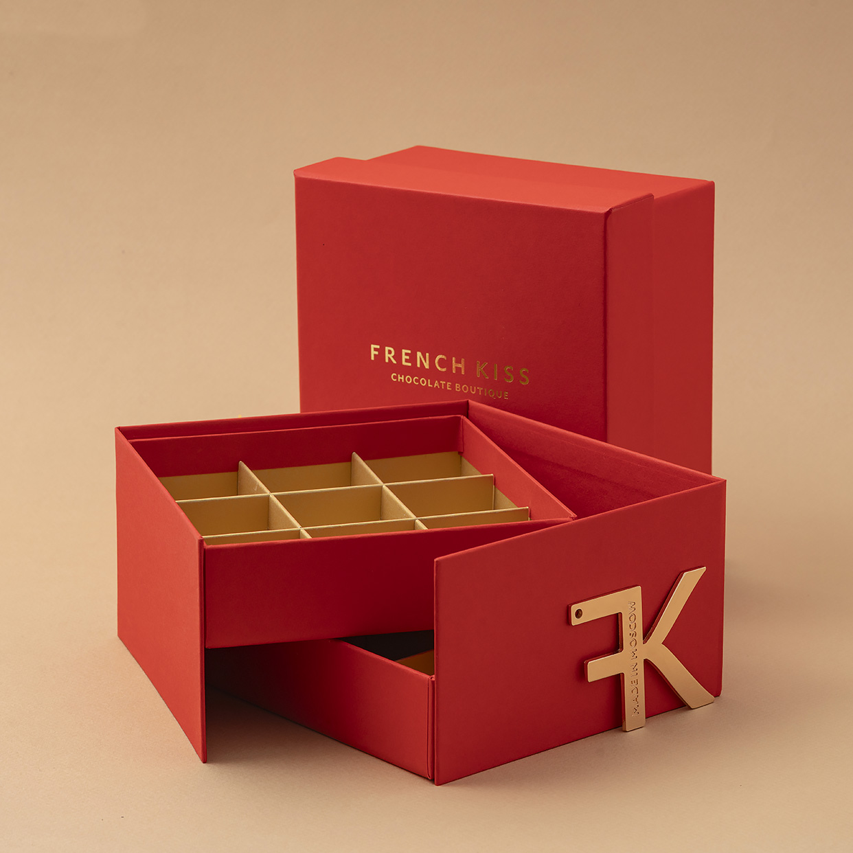Подарочная упаковка «Коробка двухъярусная красная»